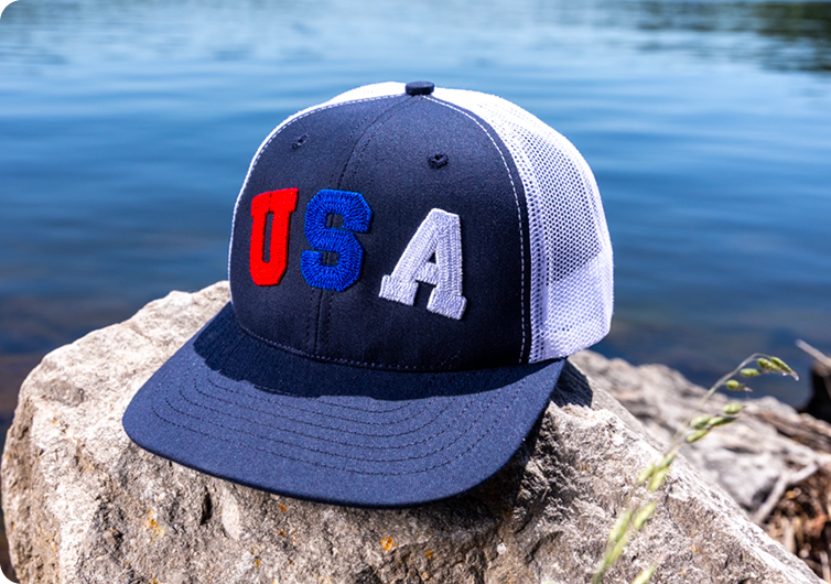 Embroidered patch on a cap